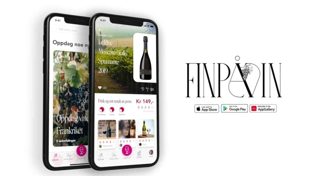 The UI of the FinpåVin app.