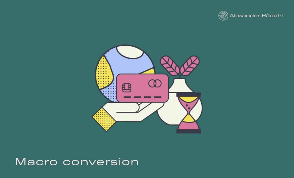  The macro conversion can, for example, be if the user makes a purchase or registers for a webinar. A macro conversion consists of a sequence of micro-conversions.