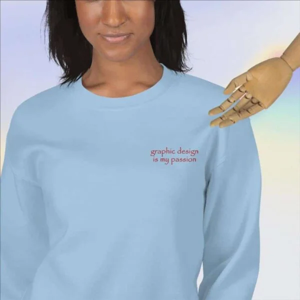 unisex crew neck sweatshirt light blue zoomed in 618a579f4bf2e